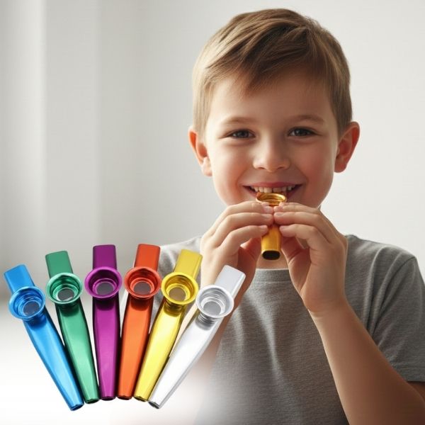 Kazoo Sensorial de Metal - Estímulo à Comunicação e Expressão Vocal