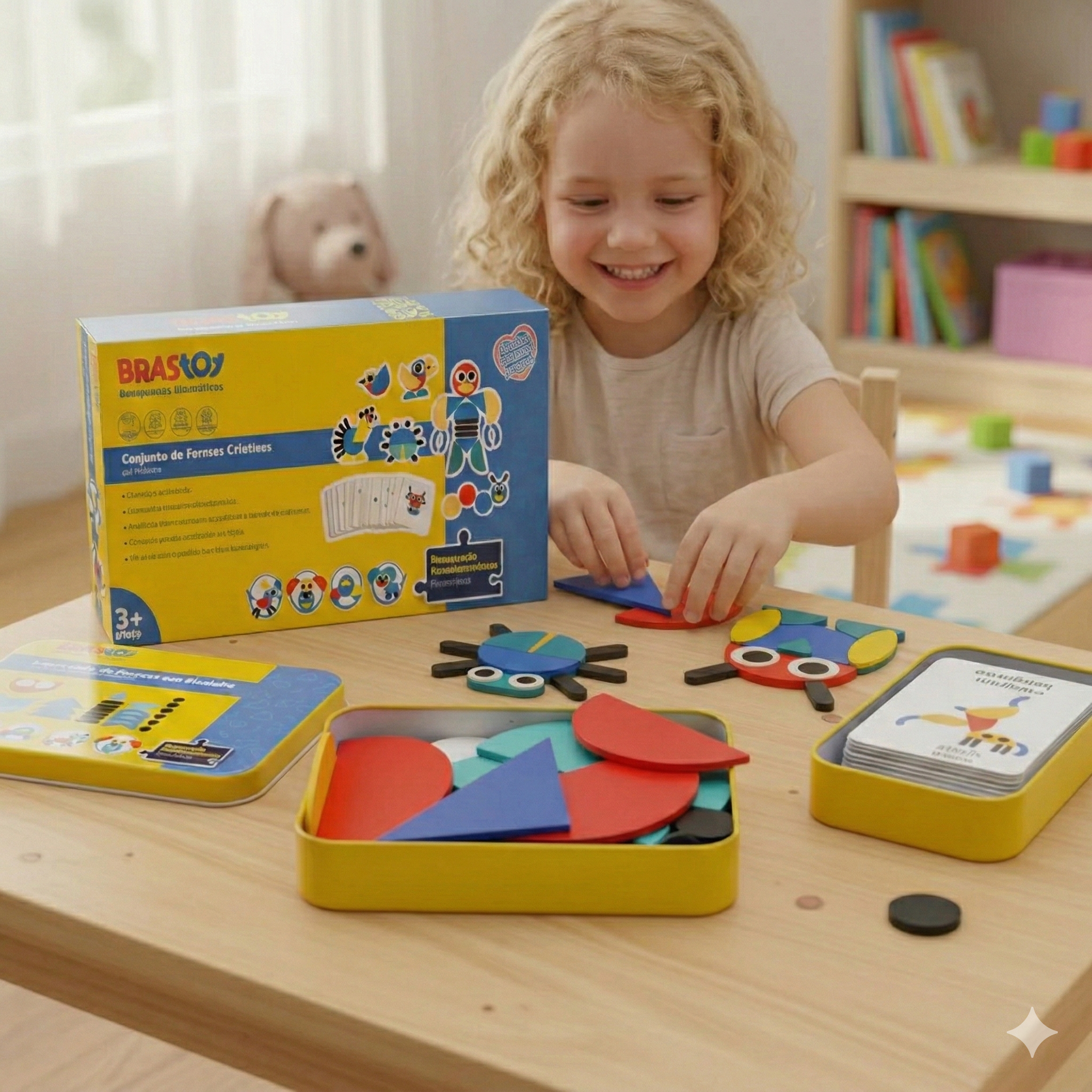 Puzzle de Formas Montessori + Cartas de Desafio