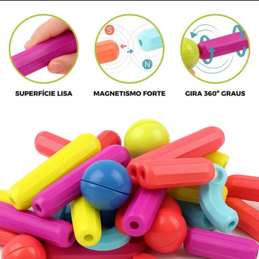 Blocos Magnéticos de Construção 3D