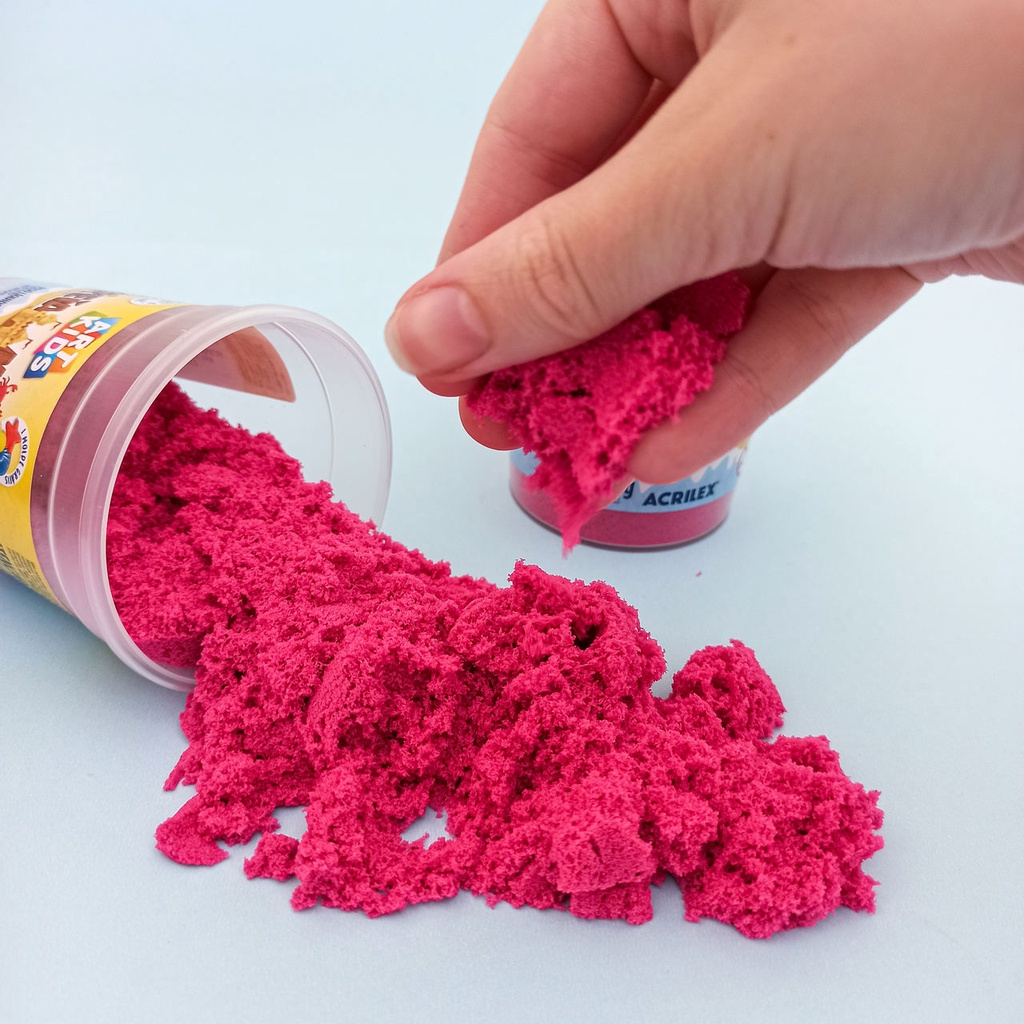 Areia Mágica Cinética ArtKids 200 550g + Molde Azul Laranja Natural Rosa Roxo Verde Acrilex Movediça