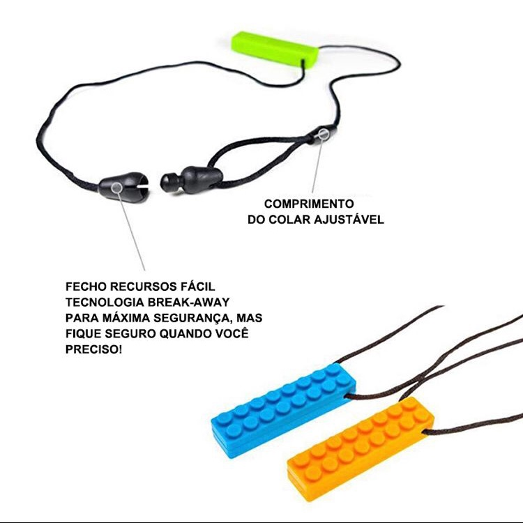 Colar Sensorial Mordedor Autista criança Autismo TDAH Stress Estresse Calmante