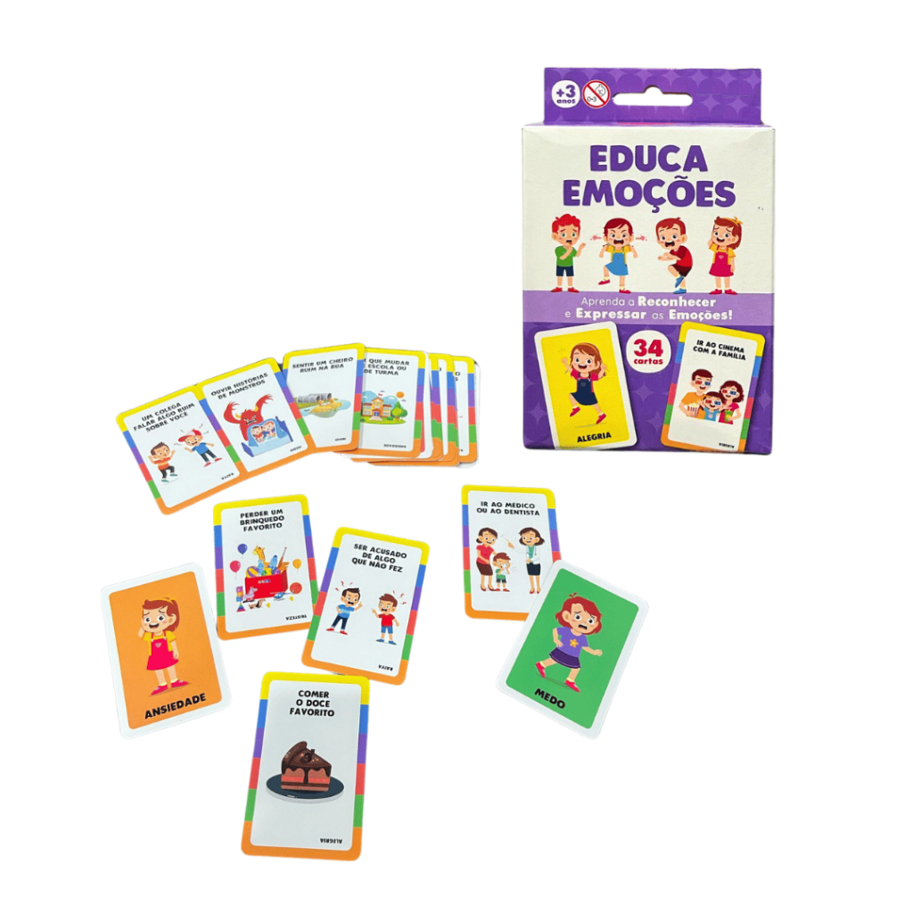 Jogo de Cartas Emoções Autista Inclusão Criatividade Diversão Pedagógico Criança Presente Autismo