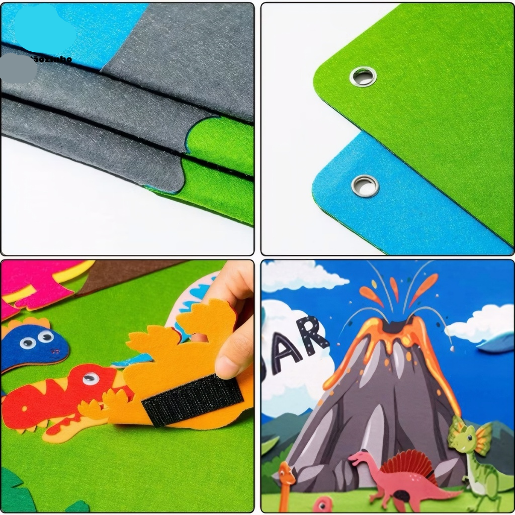 Histórias Do Conselho De Feltro 3D Montessori dinossauro dino t-rex jurássico menino dinno vale encantado jurassic