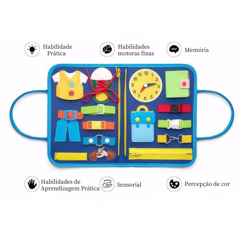 Brinquedos Maleta Sensoriais Básicos De Habilidades De Vida Para Toddlers Montessori Busy Board