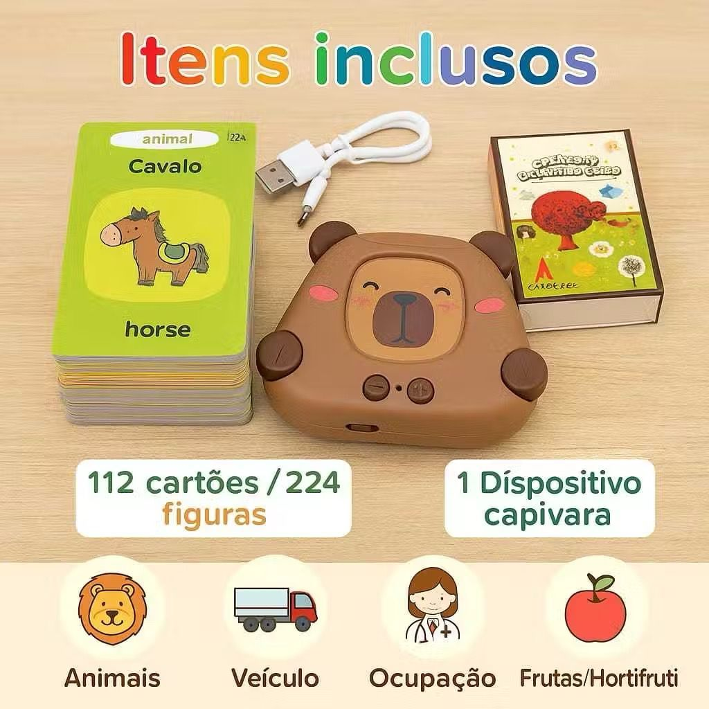 Brinquedo Pronúncia Portátil Máquina De Cartões De Aprendizagem Oral Kids Educational Toys（Português e Inglês）
