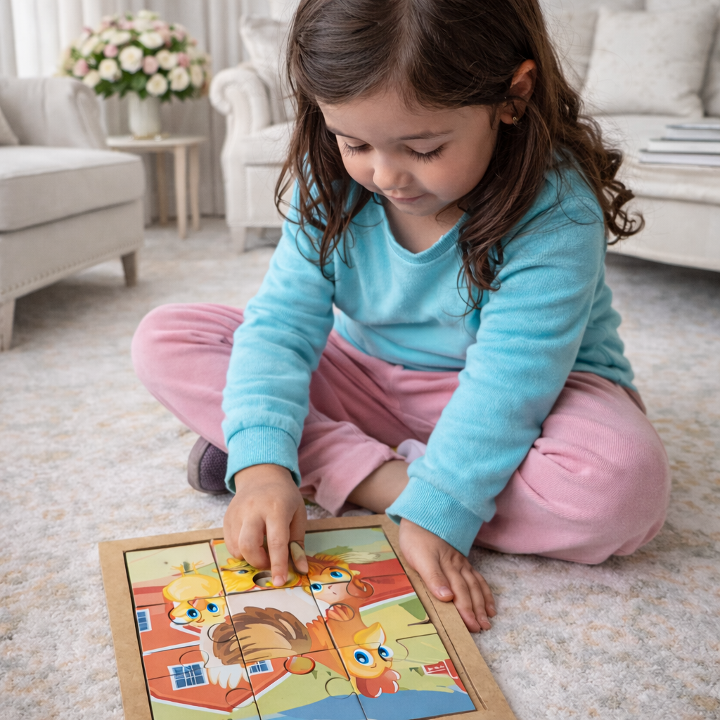 Kit com 10 Quebra-Cabeças de Animais em MDF