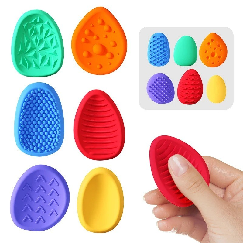 Sensorial Fidget Brinquedos Pedra Para Crianças 6 Pacote Texturizado Macio Preocupação Autismo Tdah Adolescentes Ansieda