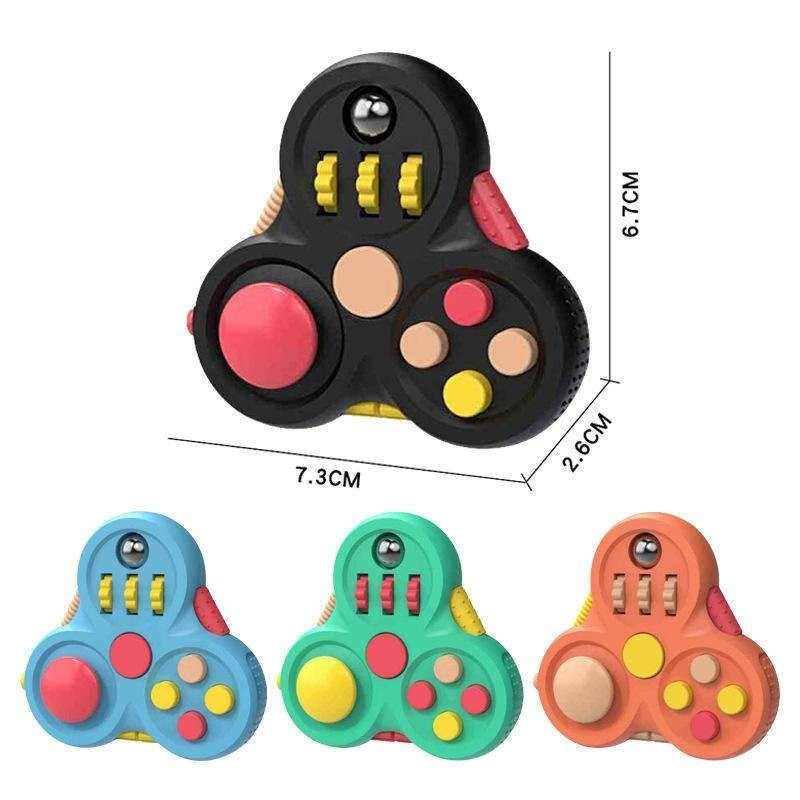 Brinquedo Fidget Pad-Girador De Mão De 1 Peça Com 11 Funções , Jogo Giroscópio Redutor De Estresse Para Liberar E Ansied