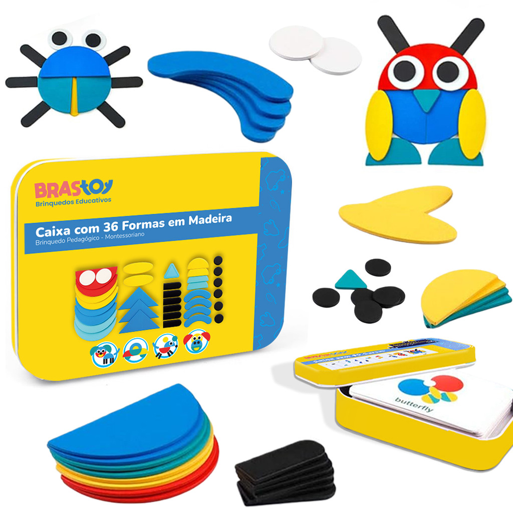 Puzzle de Formas Montessori + Cartas de Desafio