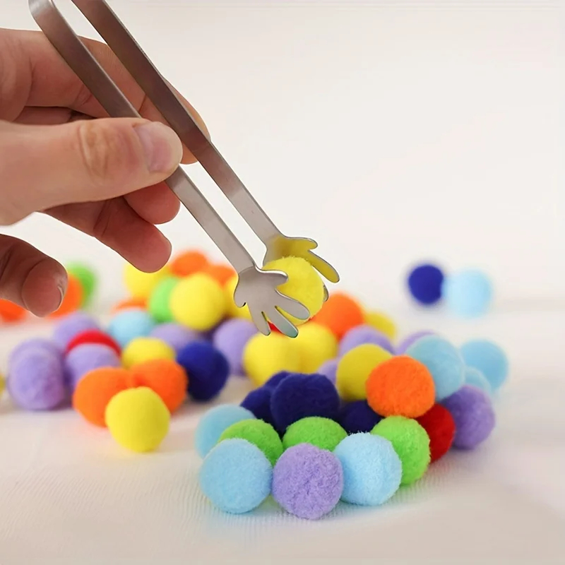 Brinquedo De Bola De Pelúcia Com Clipe Infantil-1 Conjunto De Jogo De Contagem De Classificação De Cores , Presente Educ